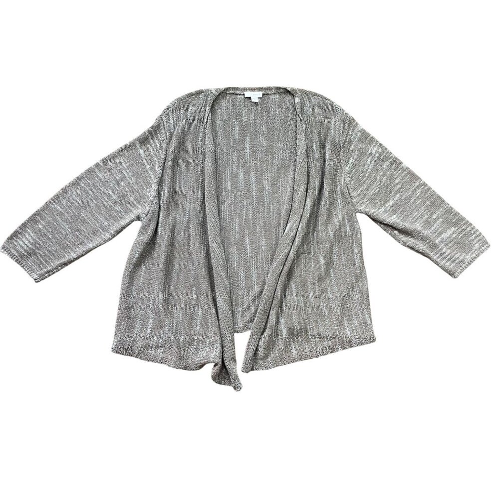 Pure‎ Jill Open-Front Waterfall Cardigan Women's Size XL Knit Cotton Lightweight